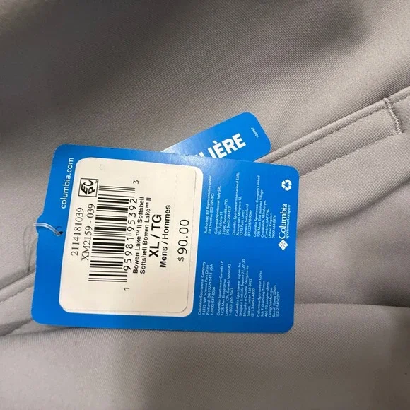 Columbia Bowen Lake II Softshell Jacket Mens XL City Grey Full Zip NWT